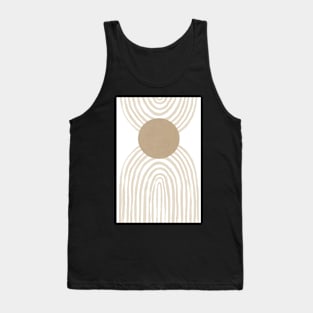 Beige mid century line shapes Tank Top